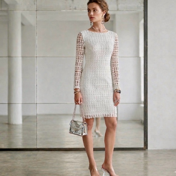 Ralph Lauren Dresses & Skirts - Ralph Lauren White Lace Shift Cocktail Dress Size 10